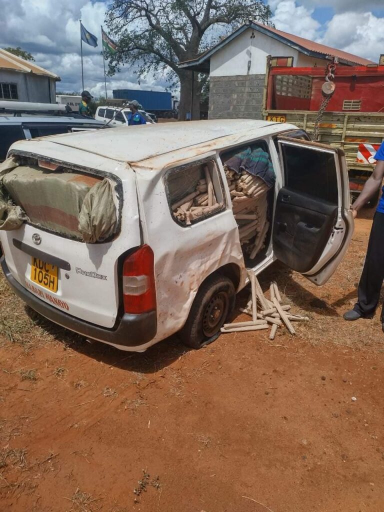 Makueni police Impound two vehicles carrying bhang after a chase, suspects escape to Tsavo