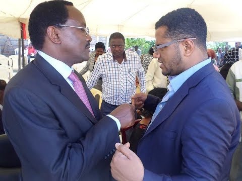 Kalonzo and Hassan Omar in a heated exchange during bipartisan talks
